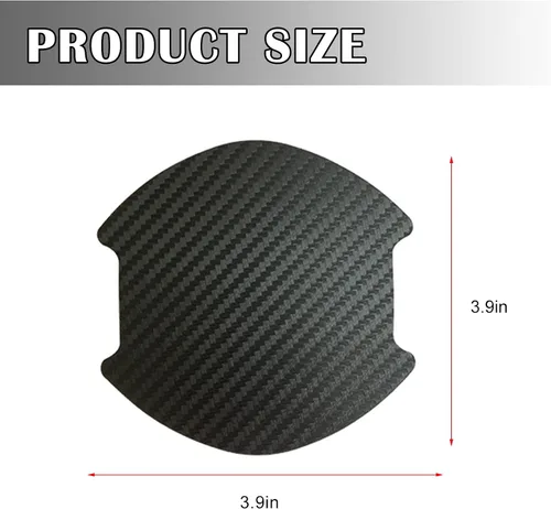 Vista 2 de kingsea 4 protectores de arañazos para manija de puerta de automóvil, textura magnética extraíble de fibra de carbono 3D, textura de fibra