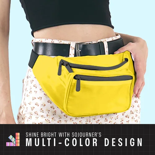 Vista 5 de Riñonera para hombres y mujeres Riñonera Riñonera ligera para viajes, deportes, senderismo, Amarillo, talla única
