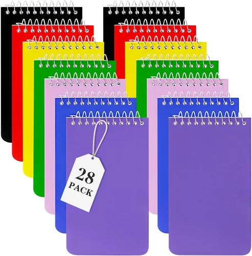 Vista 8 de Cuadernos pequeños, cuaderno de bolsillo de 3 x 5, bloc de notas en espiral, bloc de notas para oficina, hogar, escuela, papel rayado a rayas