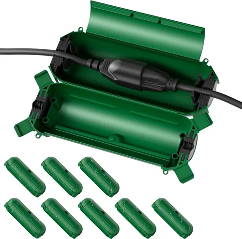 Vista 23 de Flemoon [Paquete de 3] Cubierta de cable de extensión para exteriores, impermeable, resistente a la intemperie, caja de conexión eléctrica