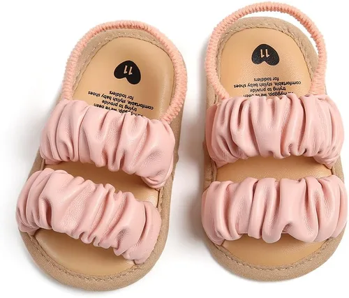 Vista 3 de Timatego Sandalias de verano para bebés y niñas con suela suave de flores, zapatos de vestir para cuna, recién nacidos, para recién nacidos