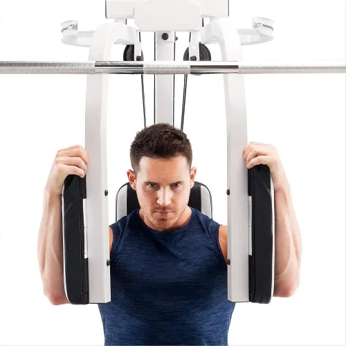 Vista 2 de Marcy Smith Cage Workout Machine Full Body StrengthTraining Home Gym Equipment System with Leg Developer, Press Bar, PEC Deck, and Squat Rack
