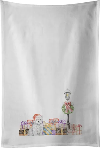 Vista 9 de Caroline's Treasures CK8100WTKT - Juego de 2 toallas de cocina con diseño de bulldog francés con diseño de país de las maravillas navideñas
