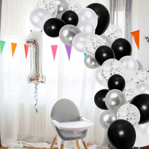 Vista 7 de Globos de látex negro de 12 pulgadas, 60 globos gruesos para decoraciones de fiestas (12 pulgadas negro)