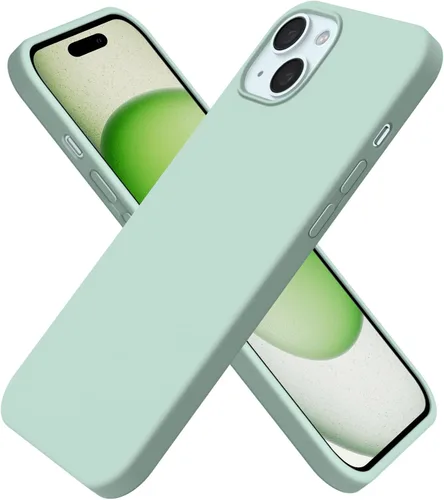 Vista 23 de Funda de silicona líquida delgada para iPhone 15 Pro, funda protectora a prueba de golpes de 6.1 pulgadas, protección antiarañazos contra caídas