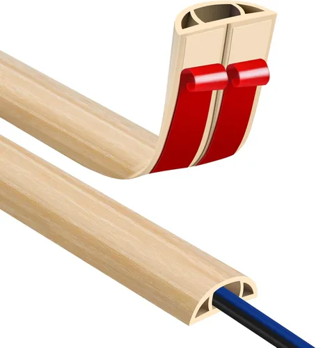 Vista 27 de JAHOMFAI Cubierta para cables de piso 1m de largo, cubiertas para cables en el suelo para proteger los cables y prevenir riesgos de caídas, fácil