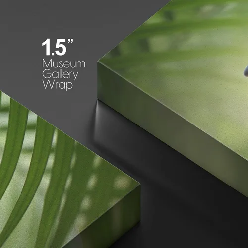 Vista 4 de Wall26 - Arte de pared estampado en lienzo con diseño de rocas negras en un lago tropical verde sereno, naturaleza floral, fotografía, realismo