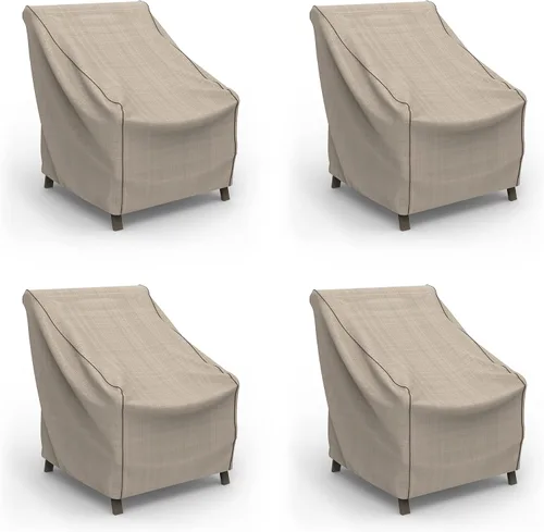 Vista 9 de Budge P1A02PM1-2PK funda para sillas de patio inglés, resistente y impermeable, extra pequeña, tejido tostado
