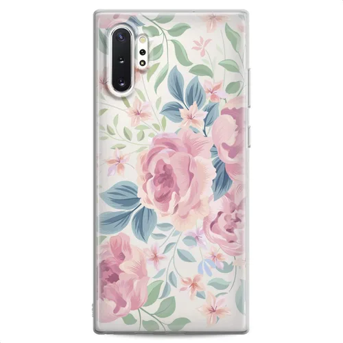 Vista 3 de Funda compatible con Samsung A91 A54 A52 A51 A50 A20 A11 A12 A13 A14 A03s A02s Floral Green Roses Vintage Slim Fit Flowers Cute Blue Print Pink