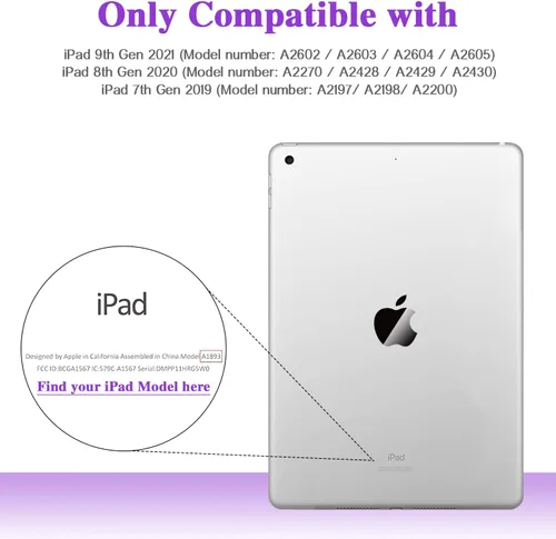 Vista 2 de ZoneFoker - Funda para iPad de 9.ª generación, funda para iPad de 8.ª y 7.ª generación, funda para iPad de 10.2 pulgadas 2021/2020/2019, funda Negro