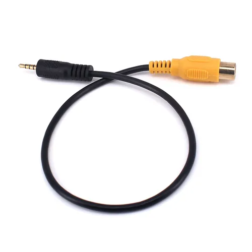 Vista 6 de Cable de 0.098 in a RCA, chapado en oro, AV-in Aux de 0.098 in TRRS macho a RCA hembra adaptador de audio convertidor cable 1.0 ft, para GPS Chapado