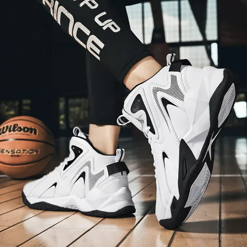 Vista 3 de MODGE Zapatos de baloncesto para hombre, ultraligeros de alta calidad, antideslizantes, transpirables, zapatos deportivos para hombre, zapatos