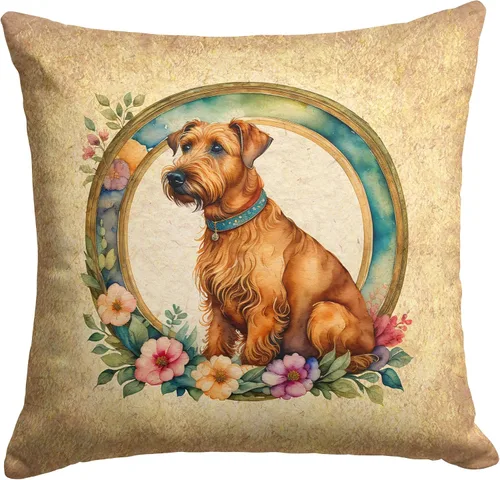 Vista 203 de Caroline's Treasures DAC2072PW1414 Affenpinscher and Flowers - Almohada decorativa de tela, lavable a máquina, para interiores y exteriores