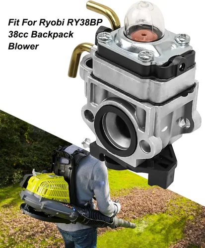 Vista 2 de Carburador de repuesto 308054129 apto para soplador de mochila Ryobi Ry38BP soplador de gas de 38 cc con juntas filtro de línea de combustible