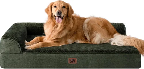Vista 35 de EHEYCIGA - Cama ortopédica para perros de tamaño mediano, cama de espuma viscoelástica para perros, color beige Small Dog Sofa with Washable