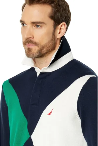 Vista 3 de Nautica Suéter de rugby Colorblock para hombre