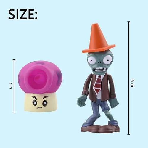 Vista 4 de Maikerry 5 piezas de PVZ serie 2 juguetes personajes de muñeca de vinilo suave plástico duro puede lanzar figuras, grandes regalos para niños