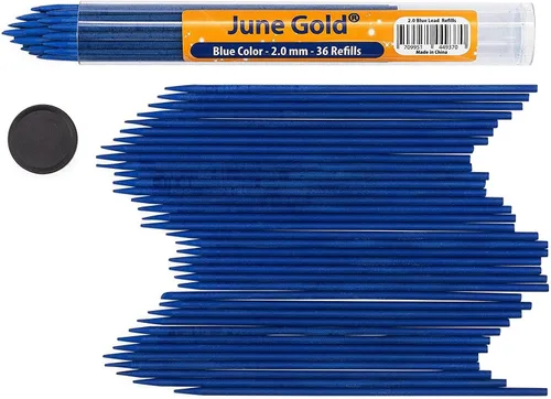 Vista 11 de June Gold repuesto de grafito resistente a quiebres con cómodo dispensador, Arcoiris (Rainbow) Grosor audaz para uso pesado, plomo resistente a