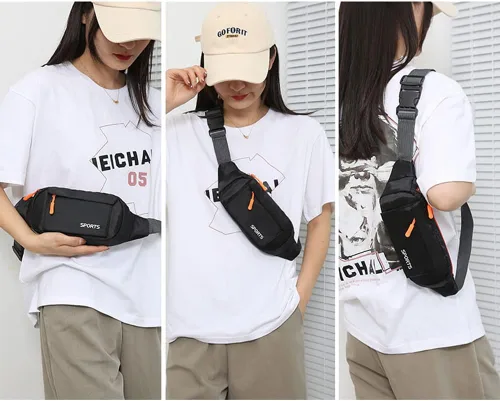 Vista 9 de Riñonera deportiva para hombres y mujeres, cangurera grande, bolsa cruzada para la cintura, transpirable, duradera, ligera y cómoda, gran capacidad