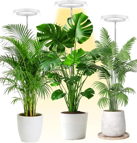 Vista 22 de Yadoker - Luz de cultivo LED de espectro completo para plantas de interior, lupa negra, altura ajustable, temporizador automático, bajo voltaje