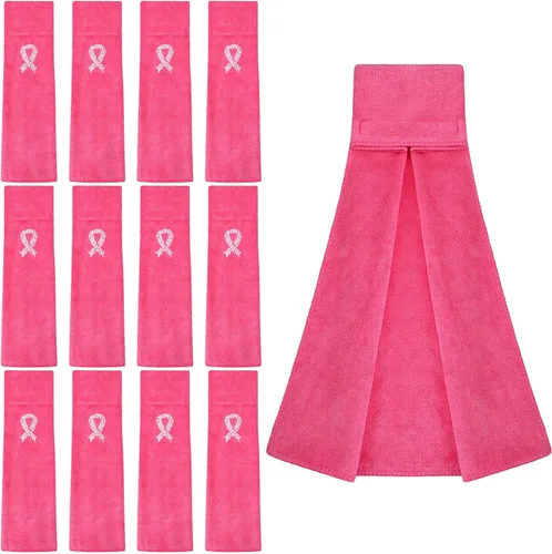 Vista 7 de Tranqun Toallas de fútbol con cinta rosa de 17.3 x 4.5 pulgadas, toalla deportiva para concientización sobre el cáncer de mama, accesorios de fútbol