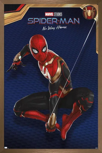 Vista 14 de Trends International Marvel Spider-Man: No Way Home - Póster de pared de disfraz rojo, 14.725 x 22.375 pulgadas, versión enmarcada de madera