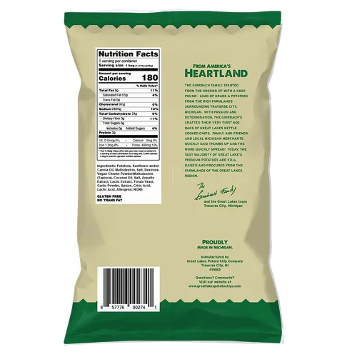 Vista 2 de Great Lakes Potato Chip Co. Parmesan Ranch Kettle - Papas fritas cocidas, caja individual de tamaño aperitivo (paquete de 40, bolsas de 1.375 onzas)