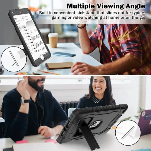 Vista 4 de ZoneFoker Funda para iPad de 9ª/8ª/7ª generación 2021/2020/2019 (10.2 pulgadas), Resistente de Servicio Pesado Grado Militar a Prueba de Golpes