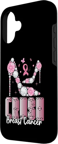 Vista 2 de iPhone 16 Crush Breast Cancer High Heels Bling Cancer Awareness Case