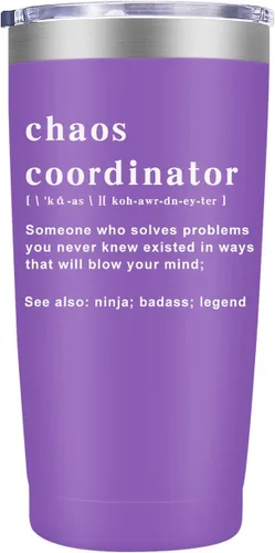 Vista 7 de Vaso Tumbler Chaos Coordinator, Regalos de Navidad para Mujeres, Idea Única para Empleada, Enfermera, Jefa, Maestra, Oficina, Regalos para Mujeres