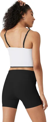 Vista 2 de Cyanstyle Brasier deportivo con tirantes delgados para mujer, cuello cuadrado, acolchado, para entrenamiento, fitness, camiseta corta sin mangas