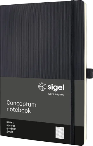 Vista 13 de Sigel CO310, CONCEPTUM Notebook, aprox. A4 (7,4 x 10,6 pulg.), cuadrado, tapa blanda, negro, con numerosas características