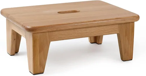 Vista 9 de CONSDAN Taburete escalón para cama, roble cultivado en Estados Unidos, taburete de madera para adultos y personas mayores, 6.5 pulgadas de alto