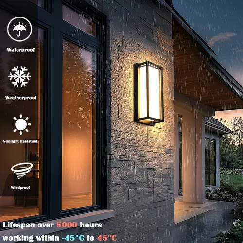 Vista 2 de iYogaled Luminarias de pared LED inteligentes, paquete de 1 apliques de pared RGB con cambio de color para exteriores, accesorios de iluminación