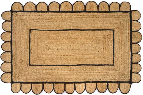 Vista 9 de GRUHUM Alfombra rectangular de yute de fibra natural, tejida a mano, estilo bohemio, reversible, respetuosa con el medio ambiente, trenzada, suave