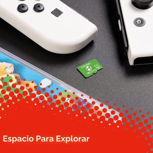 Vista 5 de SanDisk 64GB Tarjeta microSDXC con licencia para Nintendo Switch, Edición Yoshi - SDSQXAO-064G-GN6ZN