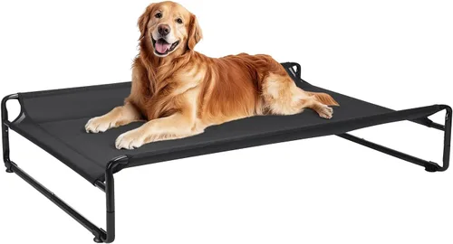 Vista 17 de Veehoo Camas elevadas para perros grandes, cuna lavable con reposacabezas laterales, cama elevada para perros al aire libre con patas