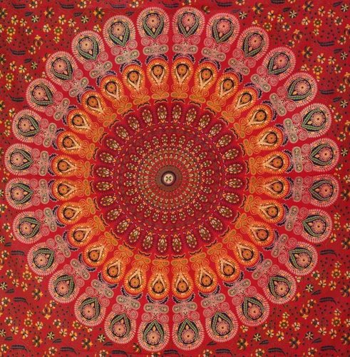 Vista 25 de Popular Handicrafts - Tapiz para colgar en la pared con diseño hippie de mandala bohemia, psicodélico, indio de pavo real, para meditación, gitano