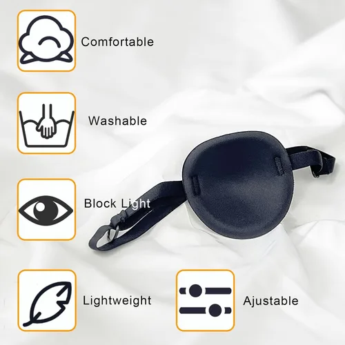 Vista 2 de 6 Piezas Parche para Ojos, Parche Ocular Ajustable para Ojo Izquierdo y Derecho, Parches Médicos para Ojos para Adultos y Niños Ojo Perezoso Disfraz