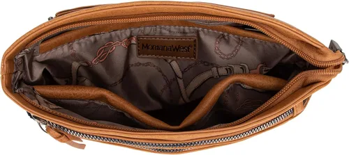 Vista 4 de Montana West Bolso cruzado grande con bolsillo con cremallera múltiple con correa de guitarra