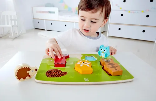 Vista 3 de Hape Forest Animal - Juego de rompecabezas táctil, multicolor, 5 x 2 pulgadas
