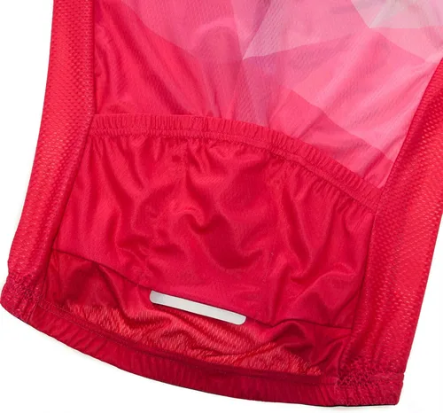 Vista 7 de Maillot de ciclismo para mujer, manga corta y babero de verano acolchado