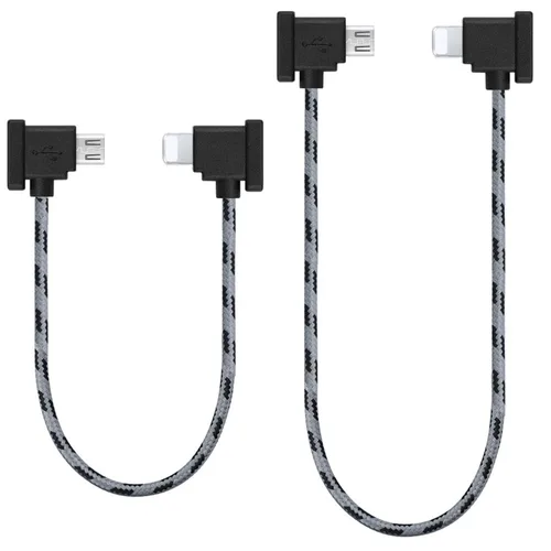 Vista 9 de Cable de control remoto micro a USB C de 1 pie+0.5 pies (paquete de 2) para iPhone 17/16/16e/15 Pro Max, DJI Mavic Mini SE, Mavic 2 Pro/Zoom/Air