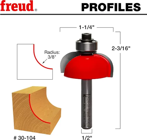 Vista 3 de Freud 30-104: Broca de radio de 3/8" con vástago de 1/4