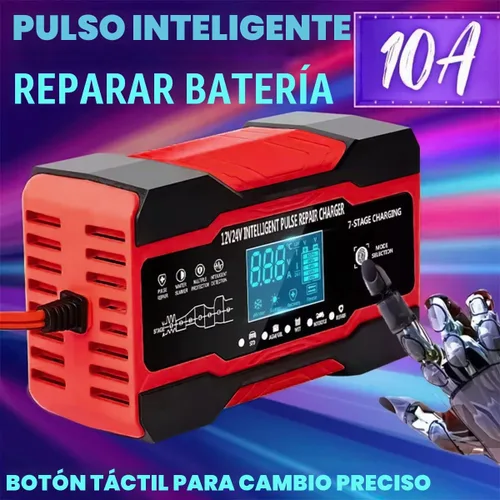 Vista 3 de Cargador de batería de coche de 10 amperios, desulfator de batería de coche inteligente completamente automático de 12V y 24V, cargador de goteo