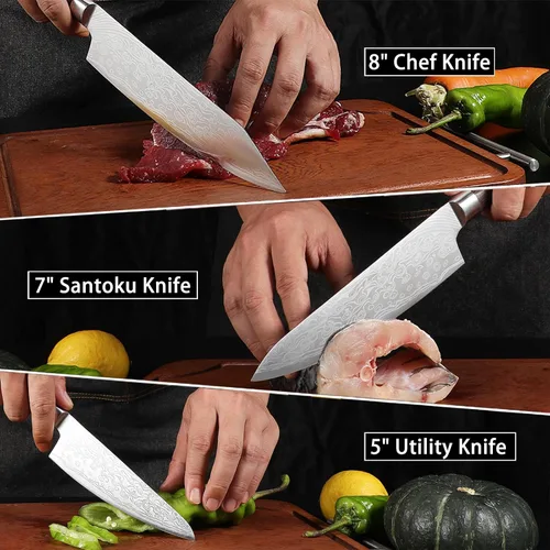 Vista 11 de Cuchillo de chef de 6 pulgadas, cuchillos de cocina, deshuesado de acero inoxidable alemán de alto carbono, cuchillo profesional para carne, aves