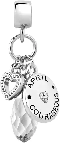 Vista 2 de Dijes con piedras natales simuladas para cumpleaños en diciembre, corazón y amor para pulseras