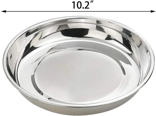Vista 2 de Kekow Plato llano de acero inoxidable, platos redondos grandes, 10 pulgadas, paquete de 4