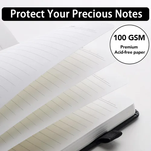 Vista 2 de Thboxes Cuaderno de 80 hojas, cuaderno ejecutivo de tapa dura de 5.7 x 8.3 pulgadas, para estudiantes, trabajadores, mujeres y hombres, bloc de Negro