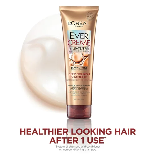 Vista 4 de L'Oréal Paris Cuidado del cabello Evercreme Champú nutritivo profundo sin sulfato, 3